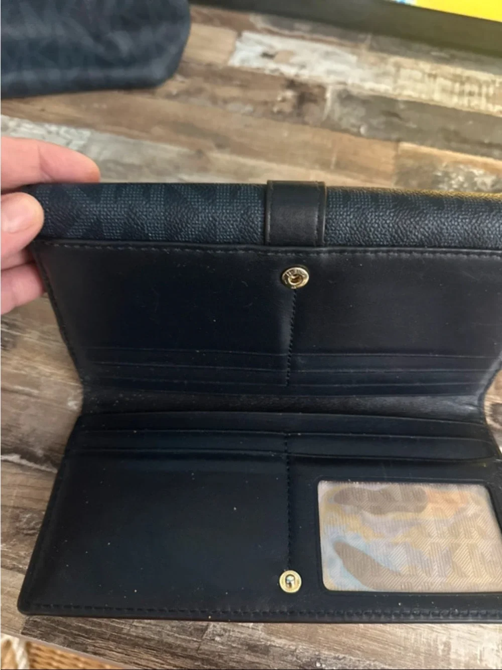 Michael Kors Black Signature Shoulder Tote with Matching Wallet Set